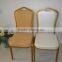 Hot sale Aluminum stackable white wedding party banquet chairs with back flower