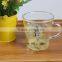 Coffee,Tea,Milk,Beverage Drinking Clear Cute Pattern Heat Resistant Pyrex Glass Tea Cup With Handle