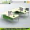 Foshan Modern Office Furniture Steel Frame Colorful Melamine Top Cubicle Modular Call Center Workstation for 2 People