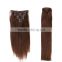 indian virgin clip in hair extensions Double Drawn Thick Ends Clip In Hair Extension weave
