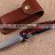 OEM Damascus pocket camping knife with Red sandalwood handle