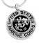 SRP8386 Fashion USA Military Marine Corps Round Memorial Cremation Jewelry Stainless Steel Pendant