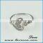 crystal Elegant Jewelry 18K rose Gold Crystal Party Wedding Wide Ring
