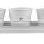 PLAID 3 Metal Planting Pots In Tray - White