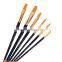 Top Quality Wooden Handle Gold Round And Flat Artist Nylon Brush Oil Acrylic Paint Brush For Professional Artist
