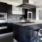 Customized kitchen wall cabinets with glass sliding doors