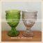 thick pink colored stem wine glass