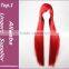 Hot Sale 100cm Long Straight White/pink/red Ladies Synthetic Hair Wig,heat Fibre Anime Cosplay Wig Peruca