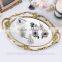 Fashion antique resin oval jewelry mirror tray