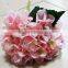 Wholesale cheap single head long stem pink artificial hydrangea flower for decoration