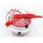 NEW design 2017 red white snow flower holiday tree hanging ornament christmas decorative metal bell