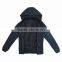 Single Plain Black Removable Hood Mens Fall Jacket
