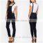 Adjustable shoulder strap hip pockets denim overall for women