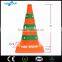 Fluorescent orange collapsible RGB LED light traffic cone