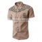 Short sleeves contrast leopard printing fashion cotton men shirts