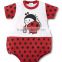 2016 cartoon animals dot printed short sleeve pure cotton baby romper