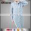 Fashion Style Latest Abaya Muslim Design Top Wholesale Long Seelves Women Denim Tunic Jeans Shirt Blouses