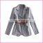 fashion design lapel belted with lining office jacket suit