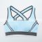 YIHAO Sexy Women Stretch Athletic Sports Bras, Seamless Cross Back Padded Raceback Tops for Gym Running Fitness