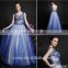2016 new arrival design bead tull sexy backless royal blue western style quinceanera dresses