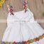 2019 Summer New White Girls Bow Tie Sleeveless Colorful Floral Dress 1-6Years
