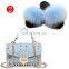 Women Fur Slippers / PVC rivet jelly bags Set Soft Fur Flip Flop Furry Sandals Custom Wholesale Fox Fur Slippers Slides