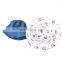Summer denim blank reversible custom made bucket hat