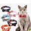 Kimono PU Leather Cat Collar With Bowtie & Bell Charming Collar for Kitty Puppy Adjustable