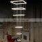 luxury fashion crystal pendant lights luxurious rectangle chandeliers for hotel lobby