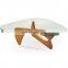 Triangle tempered glass table top with professional chamfering