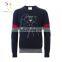 Men's Round Collar Jacquard 100% Cashmere Pullover Knitted Sweater