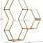 Top 1 Nordic Rivet Modern Hexagon Honeycomb Floating Wall Shelf Unit with Glass Shelves Metal Wall Hanging Shelf For Home Decor