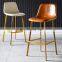 Bar Chair Industrial Tall Cheap Counter Furniture Gold Metal Luxury Kitchen Modern High PU Leather Back Stool Bar Chairs For Bar