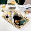 Mirror Tray Nordic Modern Perfume Vanity Home Decor Round Jewelry Glass Luxury Gold Metal Acrylic Serving Decorative Mirror Tray