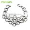 Topearl Jewelry Stainless Steel Circle Link Bracelet Silver Bracelet 8 Inch MEB174