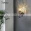 Personality Fashion Decoration Indoor Gold Black Bedroom Living Room Metal Glass Modern LED Wall Lamp