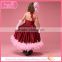 Elegant halter red long feather dresses for young girl