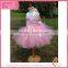 Light Gauze pink muslin bowknot bubble dress fluffy voile girl's dress children frocks designs