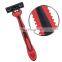 3 Blades Pivoting Head Blade Razor For Women Rubber Plastic Handle Stainless Steel Blade Sharp Hair Blade Aloe Strip LY3-04