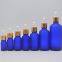 Diamond Blue Color Glass Dropper Bottle Frosted Matte Blue Empty Dropper Bottles 5-100ml
