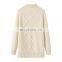 Women's 100% Cashmere Long Pullover Winter Warm Turtleneck Sweater With Fashionable Solid Pattern Knitted And Casual Style
