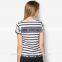 New comfprtable women t shirt design for ladies with high quality stripe t shirt TS132