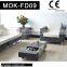 Coffee table stainless steel and glass ethanol fireplace