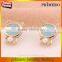 Cute pearl Gold Plated Bowknot Opal Cat Dog Stud Earring happy back