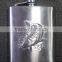 6oz Logo Customzied Metal PU Leather Wrapped Hip Flask