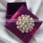 New Silk Favor Box in Orange color and pearl brooch