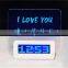 New Promotional Multi-functional USB HUB Electronic Digital Timer Transparent LCD 3 Alarm Settings LED Memo Board Clock