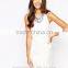 Latest design sleeveless casual shift dresses white shift dress women