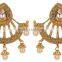 Indian Antique Gold Polished Finishing Drop Earrings