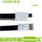 Veister Flat Magnet Light Colorful 5 Pin USB Sync Data Charging Cable